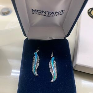 Feather Turquoise Earrings
